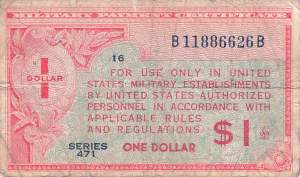 USA MPC Series 471 p.M12 1 Dollar 1947 F